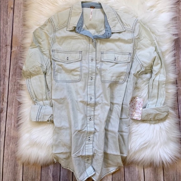 Free People Oversized Bandana Bandit Button Down - Picture 3 of 6